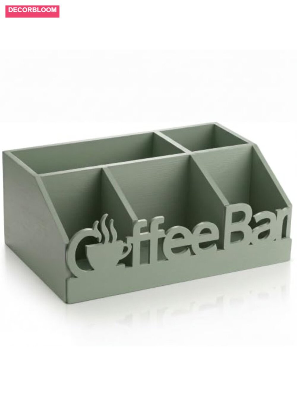 Coffee Station Organizer Wood Countertop Storage for Pods & Condiments